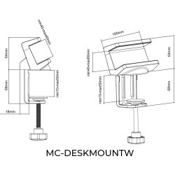 MicroConnect Stikdåseholder, m. bordklemme