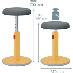 Leitz Ergo Cosy Active Sid-stå balancestol, gul
