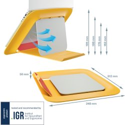 Leitz Cosy 17" laptop stander, gul