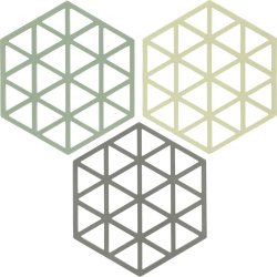 Zone Trekants Bordskåner 3 stk. grøn, gul, brun