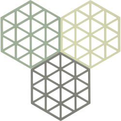 Zone Trekants Bordskåner 3 stk. grøn, gul, brun