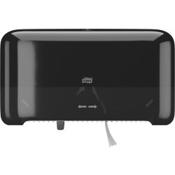 Tork T7 Dispenser Toiletpapir u/hylse, Dual, Sort