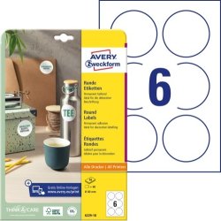 Avery runde produktetiketter | Ø 80 mm | 60 stk.