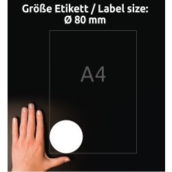Avery runde produktetiketter | Ø 80 mm | 60 stk.
