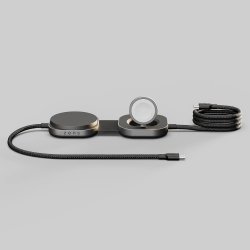 ZENS Trådlös laddning + USB-C, QI2, Pro 3, Svart