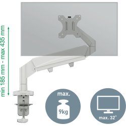 Leitz Ergo pladsbesparende single monitor arm, grå