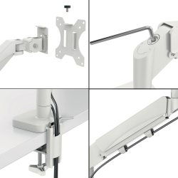 Leitz Ergo pladsbesparende single monitor arm, grå