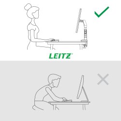 Leitz Ergo pladsbesparende single monitor arm, grå