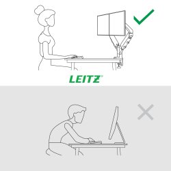 Leitz Ergo pladsbesparende dual monitor arm, grå