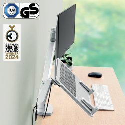 Leitz Ergo dual monitor arm & laptop arm, grå