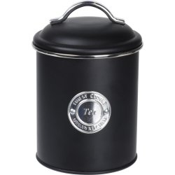 Opbevaringsdåser til kaffe/te/sukker, sort, metal