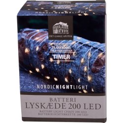 Lyskæde m/100 LED, 19,9m, sølvfarvet