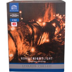 Lyskæde m/1500 LED, 74,95m, forbindelig, varm hvid