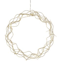 Lyskrans m. 32 LED lys, Guld,  Ø 30 cm