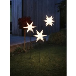 3D Stjerner m/Spyd, plast, hvid