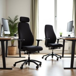 Siena Kontorstol m. høj ryg, inkl. armlæn