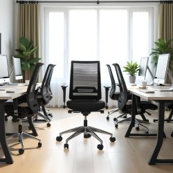 Palermo kontorstol, m. netryg i sort inkl. armlæn