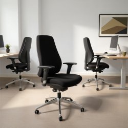 Palermo kontorstol i sort inkl. armlæn