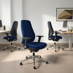 Palermo kontorstol i blå, inkl. armlæn