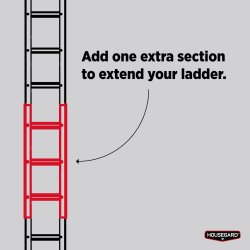 Housegard forlængelsessektion til flugtstige -90cm