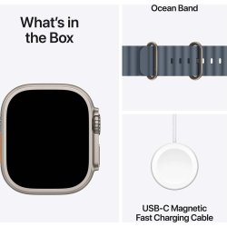 Apple Watch Ultra 3 (GPS+4G) 49mm, titan, blå rem