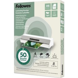 Fellowes A6 lamineringsfickor, 80 mic, matt