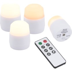 Securit Amsterdam LED fyrfadslys, 4 stk., hvid