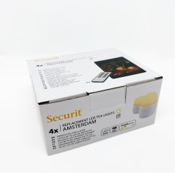 Securit Amsterdam LED fyrfadslys, 4 stk., hvid