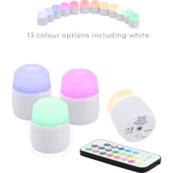 Securit Amsterdam LED fyrfadslys, 4 stk., farve