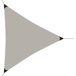 Solsejl, trekant, 3,6x3,6x3,6 meter, taupe