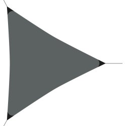 Solsejl, trekant, 3,6x3,6x3,6 meter, mørk grå