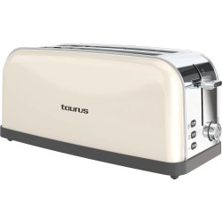 TAURUS Brödrost, Vintage, Lång, Krämfärgad