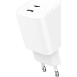 GEAR Oplader, 65W, 220V, 2x USB-C - Hvid