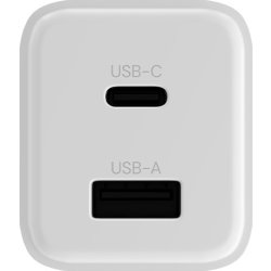Allity Oplader, 1x USB-C, 1x USB-A, 20W - Hvid