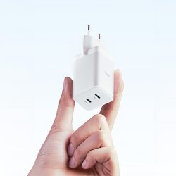 Allity Oplader, 2x USB-C, 45W - Hvid
