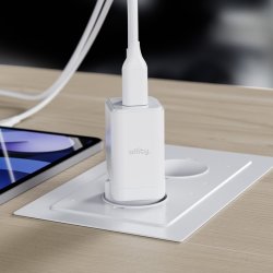 Allity Oplader, 1x USB-C, 1x USB-A, 45W - Hvid