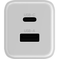 Allity Oplader, 1x USB-C, 1x USB-A, 45W - Hvid