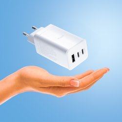 Allity Oplader, 2x USB-C, 1x USB-A, 65W - Hvid