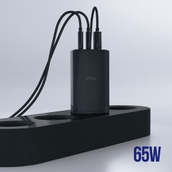 Allity 2x USB-C, 1x USB-A, 65W - Sort