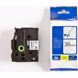 Brother TZe labeltape, 36 mm x 8 m, sort/hvid