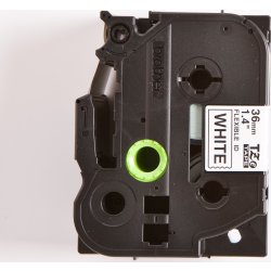 Brother TZe labeltape, 36 mm x 8 m, sort/hvid