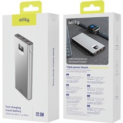 Allity Powerbank, 22,5W, Grå - APB-100