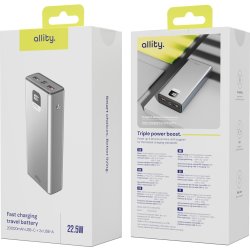 Allity Powerbank, 22,5W, 20000 mAh - Grå