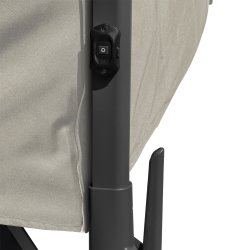 Hængeparasol Ø3,5m m/fod m/hjul+overtræk+LED,beige
