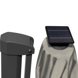 Hængeparasol Ø3,5m m/fod m/hjul+overtræk+LED,beige