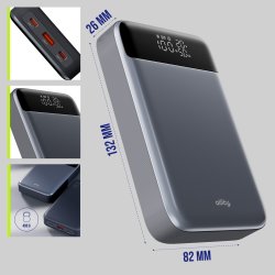 Allity Powerbank, 130W, 19200 mAh - Grå
