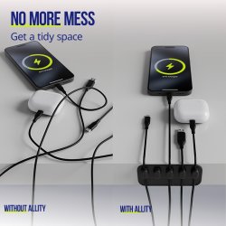 Allity Kabelorganisator, Magnetisk, Sort - ASA-410