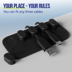 Allity Kabelorganisator, Magnetisk, Sort - ASA-410