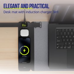 Allity Computermåtte, trådløs opladning 4-i-1, 15W