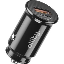 Allity Cigarstik, 1x USB-C, 1x USB-A. 30W - Sort